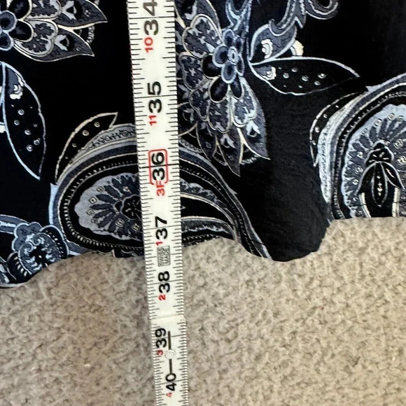 Vintage Silk Maxi Skirt Womens Size 12 Paisley Slip Black Contrast Flowing Midi - Picture 4 of 16